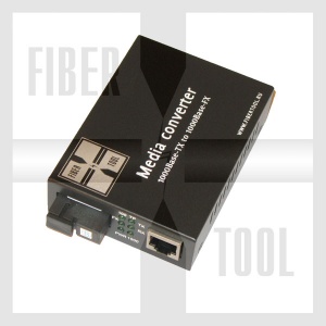 WDM медиаконвертер 1000Base-TX / 1000Base-FX, одно волокно, SC, sm, 1550TX/1310RX, 20 km, внешний бл