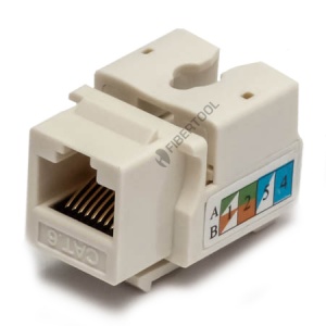  Keystone Jack RJ-45 , UTP 6,   (KJ2-8P8C-C6-90-WH)(.-1000\-100