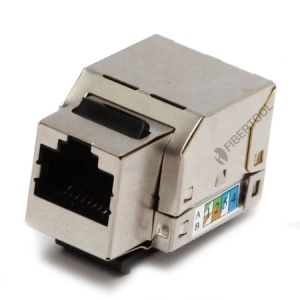  Keystone Jack RJ-45, STP 5e,   (KJ2-8P8C-C5e-90-SH-F-WH)(-500\.-50)