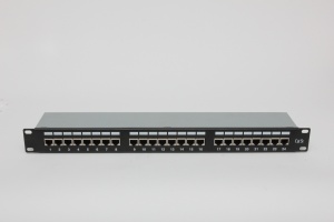- 19&quot; 1U, 24  RJ-45, STP Cat. 5e,  , Krone (PP-19-24-8P8C-C5e-SH-110D)(10)